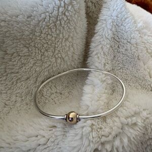 leStage cape cod Sterling Silver Bangle with Gold Accent Bead - Women's Bracelet
